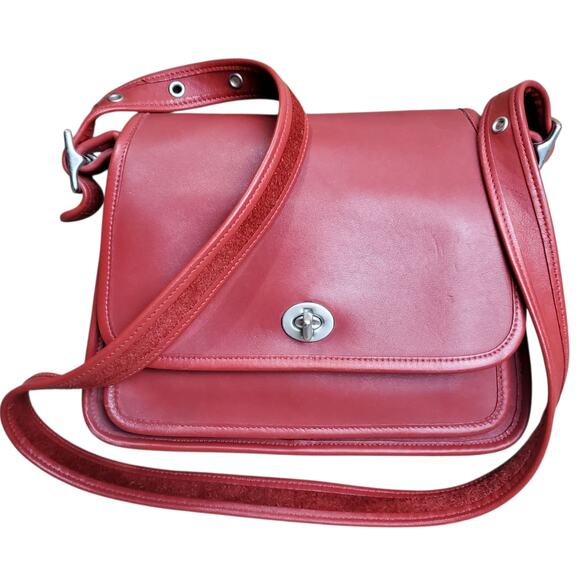 Vintage Coach Red Rambler's Legacy Crossbody Shoulder Bag - 9061 - Picture 14 of 15